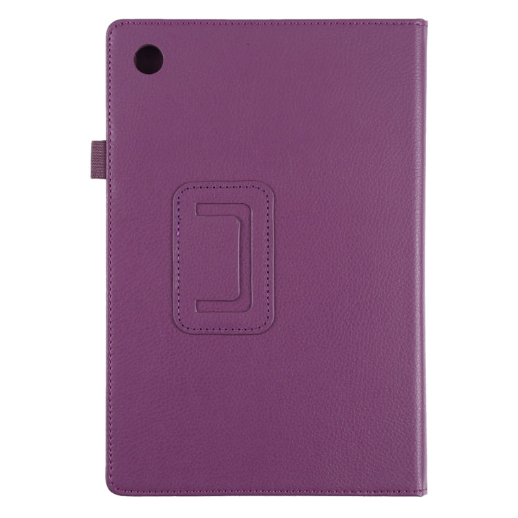 For Samsung Galaxy Tab A8 10.5 2021 Litchi Texture Solid Color Leather Tablet Case(Purple) by bashfashion