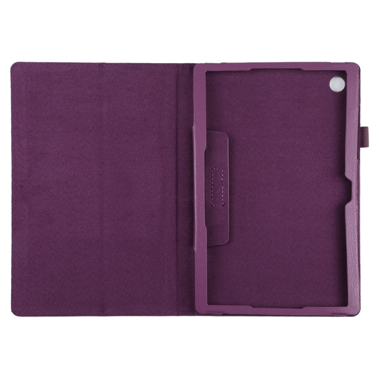 For Samsung Galaxy Tab A8 10.5 2021 Litchi Texture Solid Color Leather Tablet Case(Purple) by bashfashion