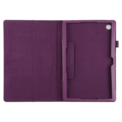 For Samsung Galaxy Tab A8 10.5 2021 Litchi Texture Solid Color Leather Tablet Case(Purple) by bashfashion