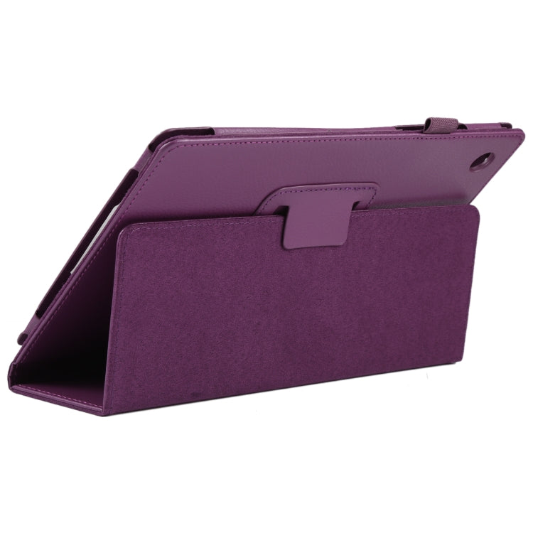 For Samsung Galaxy Tab A8 10.5 2021 Litchi Texture Solid Color Leather Tablet Case(Purple) by bashfashion