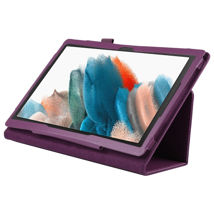 For Samsung Galaxy Tab A8 10.5 2021 Litchi Texture Solid Color Leather Tablet Case(Purple) by bashfashion