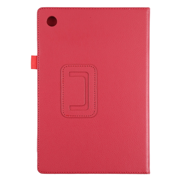 For Samsung Galaxy Tab A8 10.5 2021 Litchi Texture Solid Color Leather Tablet Case(Red) by bashfashion