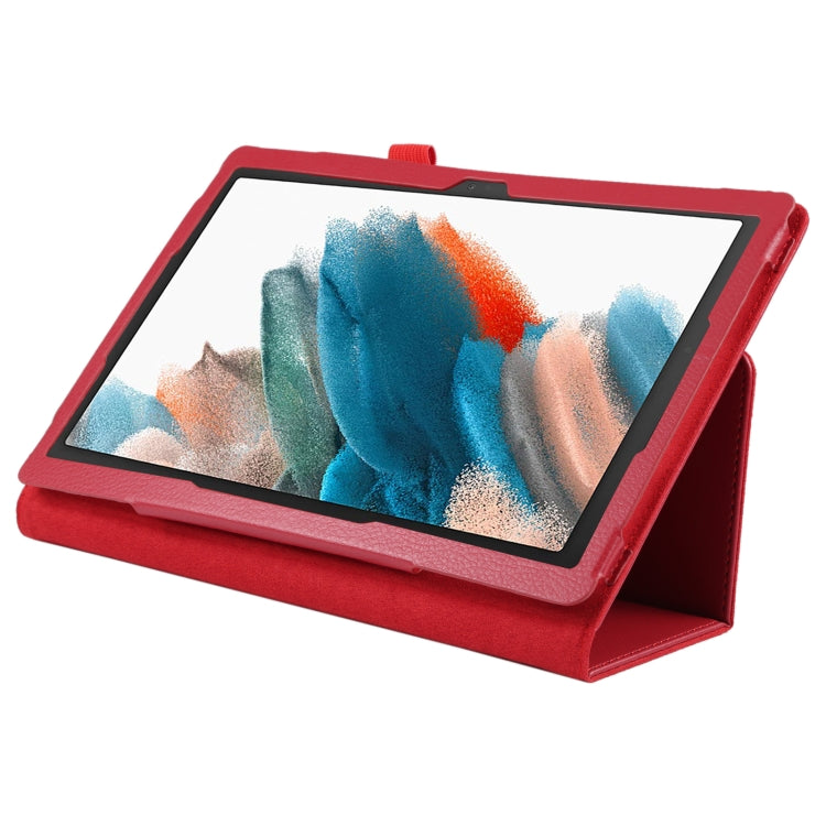 For Samsung Galaxy Tab A8 10.5 2021 Litchi Texture Solid Color Leather Tablet Case(Red) by bashfashion