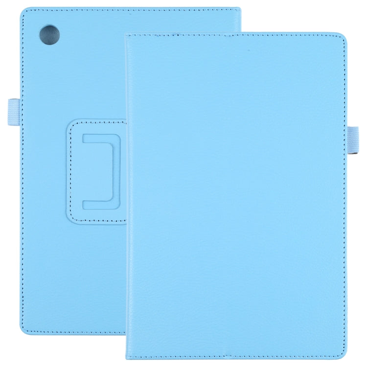 For Samsung Galaxy Tab A8 10.5 2021 Litchi Texture Solid Color Leather Tablet Case(Sky Blue) by bashfashion