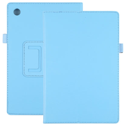 For Samsung Galaxy Tab A8 10.5 2021 Litchi Texture Solid Color Leather Tablet Case(Sky Blue) by bashfashion