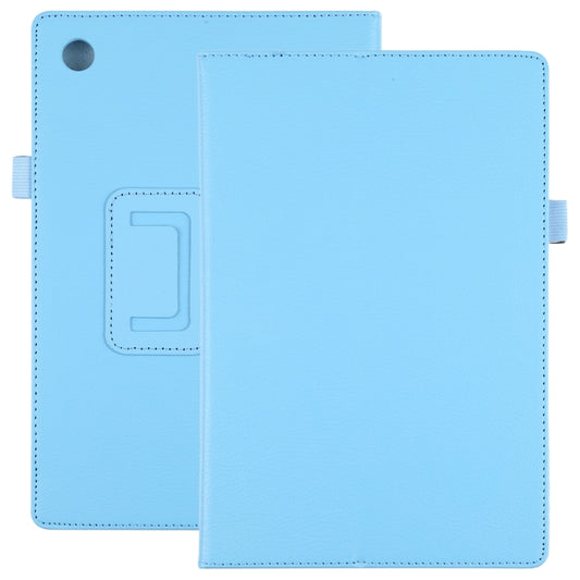 For Samsung Galaxy Tab A8 10.5 2021 Litchi Texture Solid Color Leather Tablet Case(Sky Blue) by bashfashion