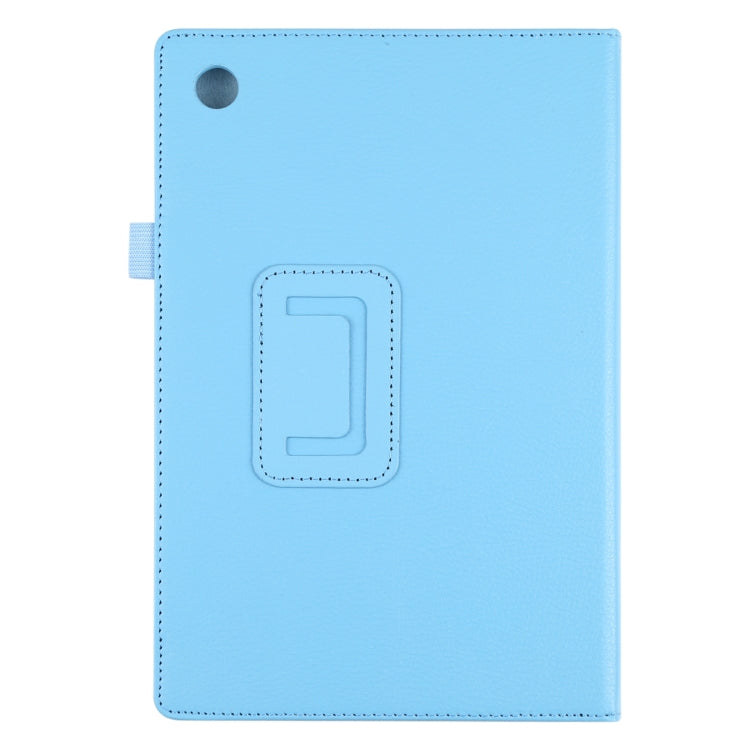 For Samsung Galaxy Tab A8 10.5 2021 Litchi Texture Solid Color Leather Tablet Case(Sky Blue) by bashfashion