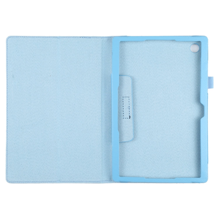 For Samsung Galaxy Tab A8 10.5 2021 Litchi Texture Solid Color Leather Tablet Case(Sky Blue) by bashfashion