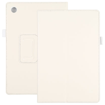 For Samsung Galaxy Tab A8 10.5 2021 Litchi Texture Solid Color Leather Tablet Case(White) by bashfashion