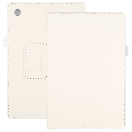 For Samsung Galaxy Tab A8 10.5 2021 Litchi Texture Solid Color Leather Tablet Case(White) by bashfashion