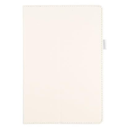 For Samsung Galaxy Tab A8 10.5 2021 Litchi Texture Solid Color Leather Tablet Case(White) by bashfashion
