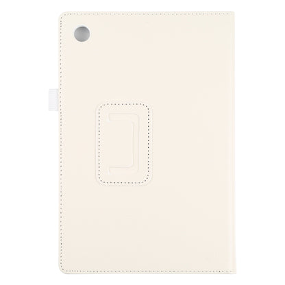 For Samsung Galaxy Tab A8 10.5 2021 Litchi Texture Solid Color Leather Tablet Case(White) by bashfashion