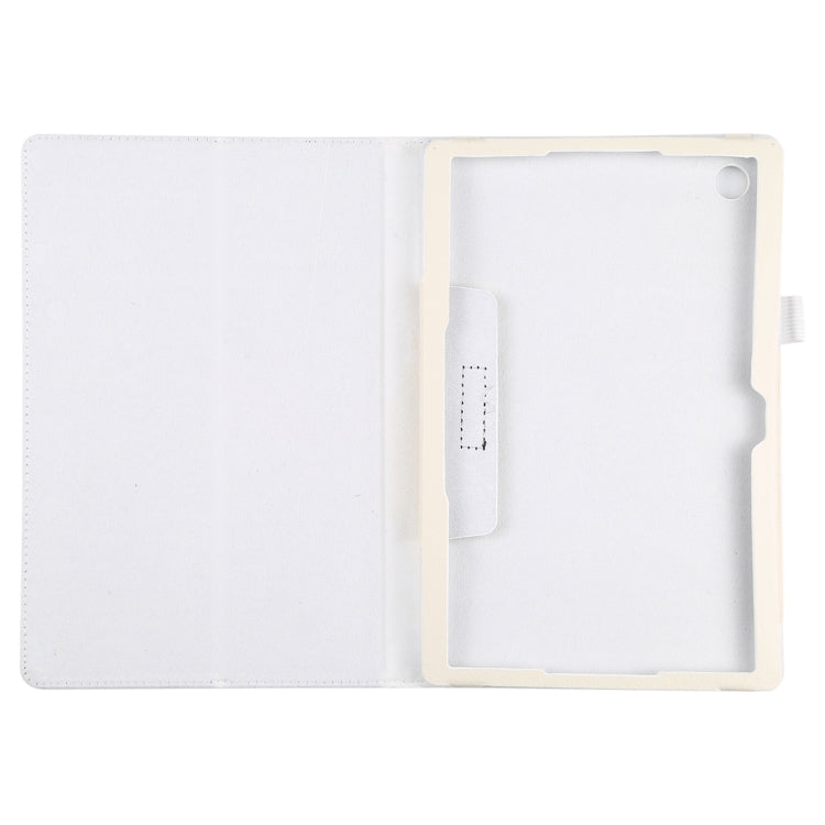 For Samsung Galaxy Tab A8 10.5 2021 Litchi Texture Solid Color Leather Tablet Case(White) by bashfashion