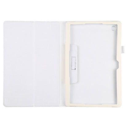 For Samsung Galaxy Tab A8 10.5 2021 Litchi Texture Solid Color Leather Tablet Case(White) by bashfashion