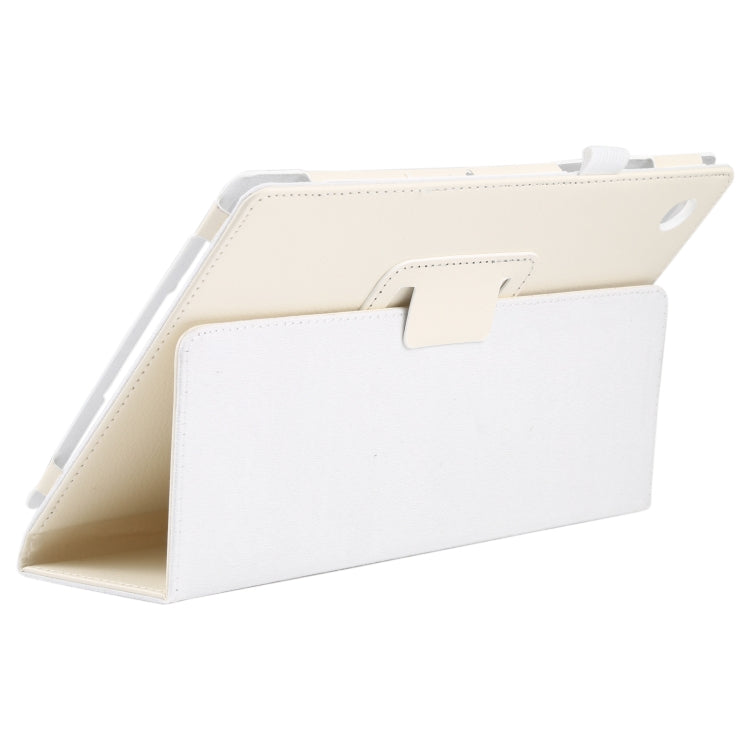 For Samsung Galaxy Tab A8 10.5 2021 Litchi Texture Solid Color Leather Tablet Case(White) by bashfashion