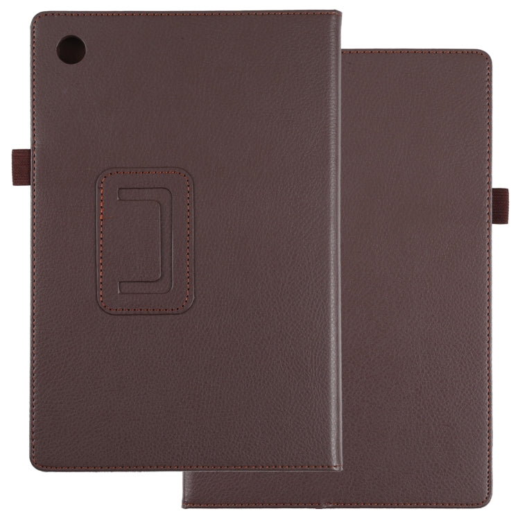 For Samsung Galaxy Tab A8 10.5 2021 Litchi Texture Solid Color Leather Tablet Case(Brown) by bashfashion