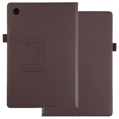For Samsung Galaxy Tab A8 10.5 2021 Litchi Texture Solid Color Leather Tablet Case(Brown) by bashfashion