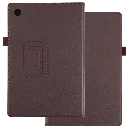 For Samsung Galaxy Tab A8 10.5 2021 Litchi Texture Solid Color Leather Tablet Case(Brown) by bashfashion
