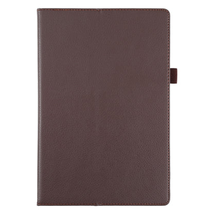For Samsung Galaxy Tab A8 10.5 2021 Litchi Texture Solid Color Leather Tablet Case(Brown) by bashfashion