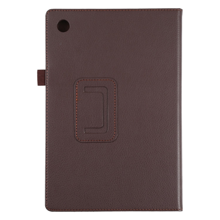For Samsung Galaxy Tab A8 10.5 2021 Litchi Texture Solid Color Leather Tablet Case(Brown) by bashfashion