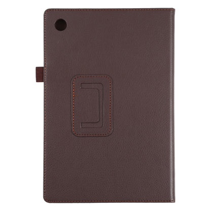 For Samsung Galaxy Tab A8 10.5 2021 Litchi Texture Solid Color Leather Tablet Case(Brown) by bashfashion