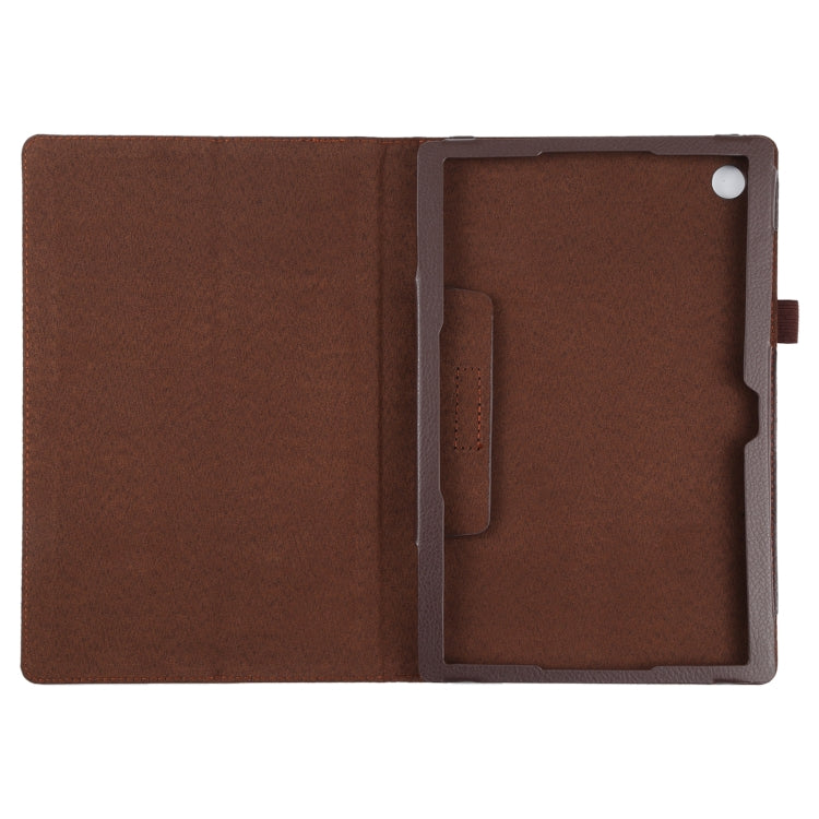 For Samsung Galaxy Tab A8 10.5 2021 Litchi Texture Solid Color Leather Tablet Case(Brown) by bashfashion