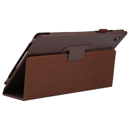 For Samsung Galaxy Tab A8 10.5 2021 Litchi Texture Solid Color Leather Tablet Case(Brown) by bashfashion