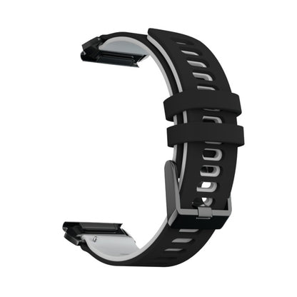 For Garmin Fenix 7 Two-color Silicone Quick Release Watch Band(Black Grey) by bashfashion