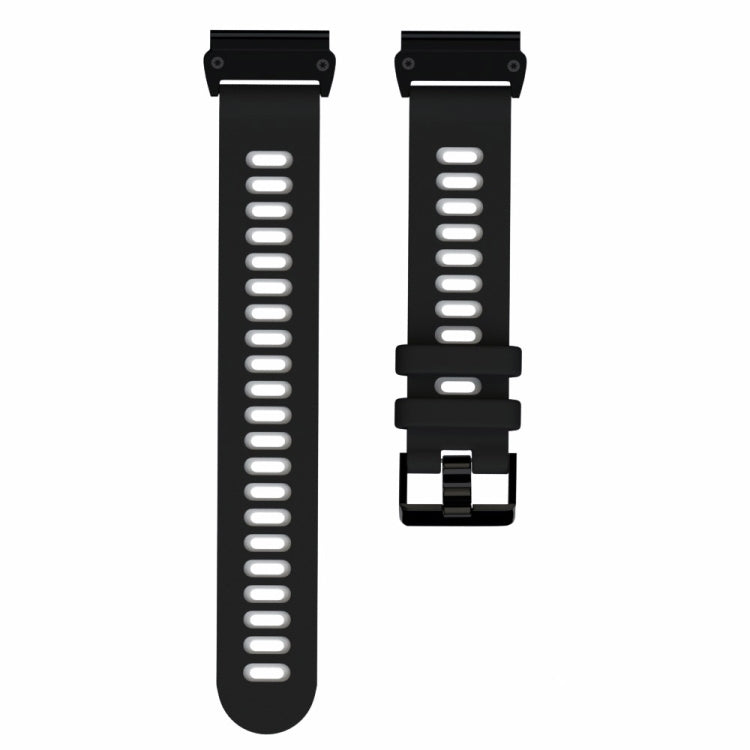 For Garmin Fenix 7 Two-color Silicone Quick Release Watch Band(Black Grey) by bashfashion