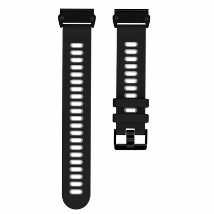 For Garmin Fenix 7 Two-color Silicone Quick Release Watch Band(Black Grey) by bashfashion
