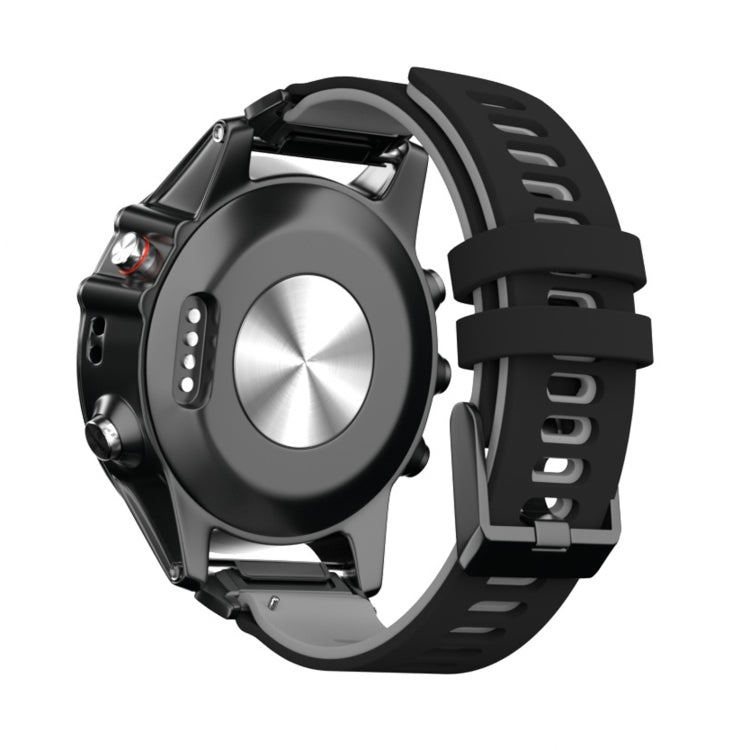 For Garmin Fenix 7 Two-color Silicone Quick Release Watch Band(Black Grey) by bashfashion