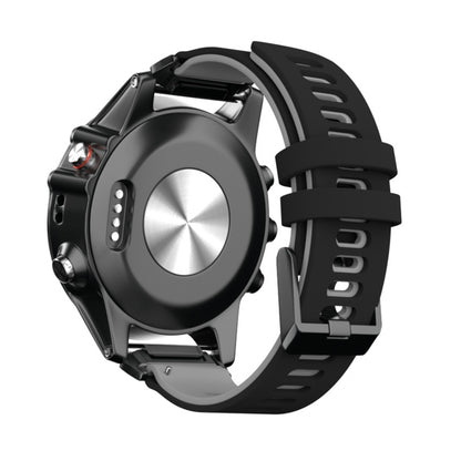 For Garmin Fenix 7 Two-color Silicone Quick Release Watch Band(Black Grey) by bashfashion