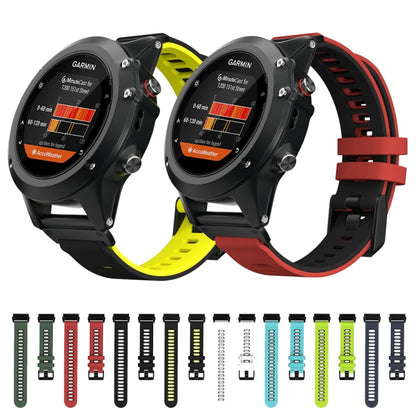 For Garmin Fenix 7 Two-color Silicone Quick Release Watch Band(Black Grey) by bashfashion