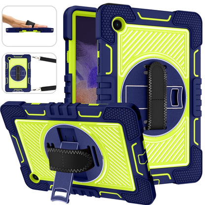 For Samsung Galaxy Tab A8 10.5 2021 360 Degree Rotation Contrast Color Silicone + PC Tablet Case(Navy+Yellow Green) by bashfashion