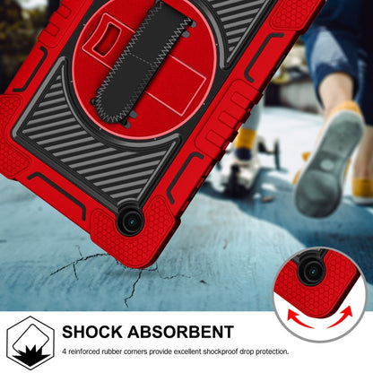 For Samsung Galaxy Tab A8 10.5 2021 360 Degree Rotation Contrast Color Silicone + PC Tablet Case(Red+Black) by bashfashion