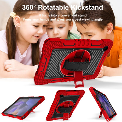 For Samsung Galaxy Tab A8 10.5 2021 360 Degree Rotation Contrast Color Silicone + PC Tablet Case(Red+Black) by bashfashion