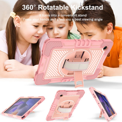 For Samsung Galaxy Tab A8 10.5 2021 360 Degree Rotation Contrast Color Silicone + PC Tablet Case(Rose Gold) by bashfashion