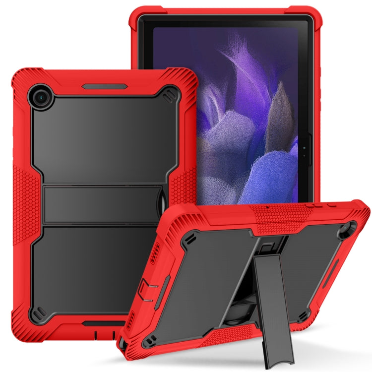 For Samsung Galaxy Tab A8 10.5 2021 Silicone + PC Shockproof Protective Tablet Case with Holder(Red + Black) by bashfashion