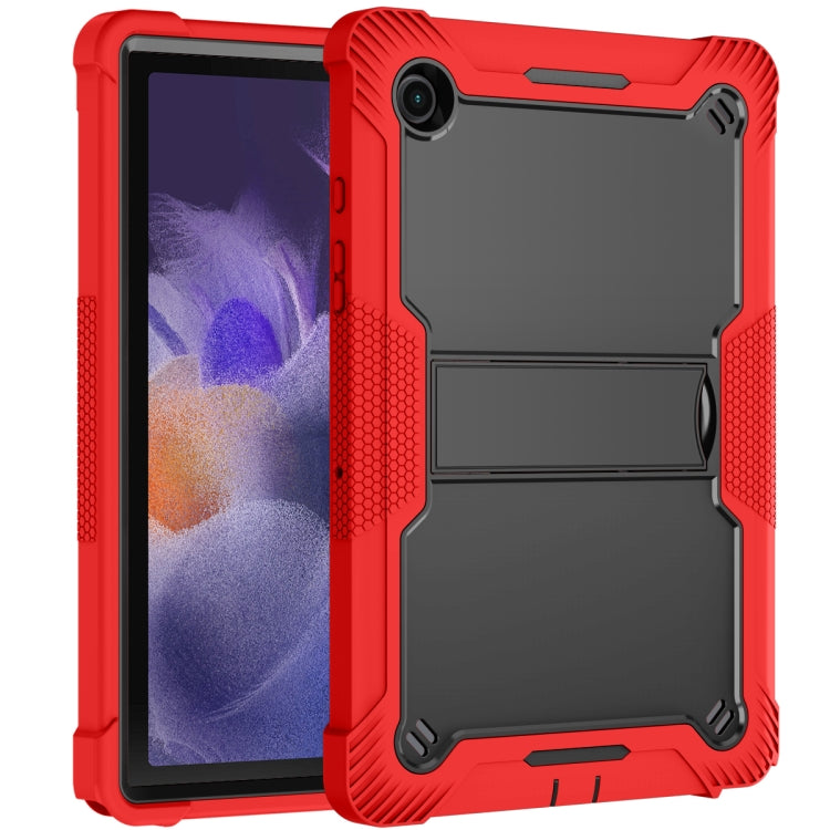 For Samsung Galaxy Tab A8 10.5 2021 Silicone + PC Shockproof Protective Tablet Case with Holder(Red + Black) by bashfashion