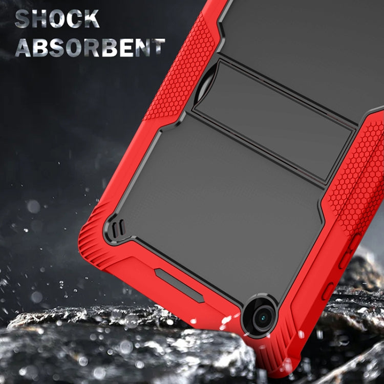 For Samsung Galaxy Tab A8 10.5 2021 Silicone + PC Shockproof Protective Tablet Case with Holder(Red + Black) by bashfashion
