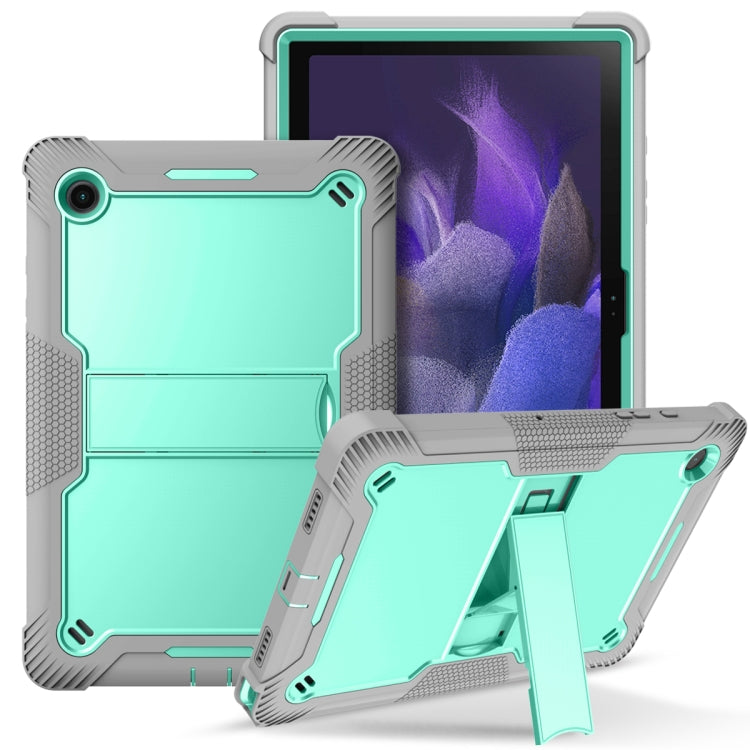 For Samsung Galaxy Tab A8 10.5 2021 Silicone + PC Shockproof Protective Tablet Case with Holder(Gray + Green) by bashfashion
