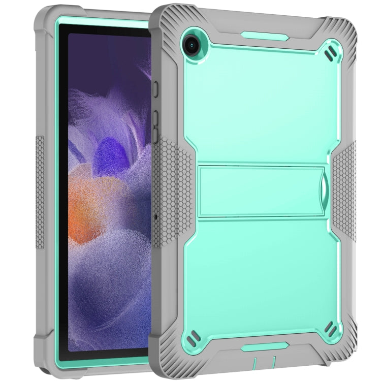 For Samsung Galaxy Tab A8 10.5 2021 Silicone + PC Shockproof Protective Tablet Case with Holder(Gray + Green) by bashfashion