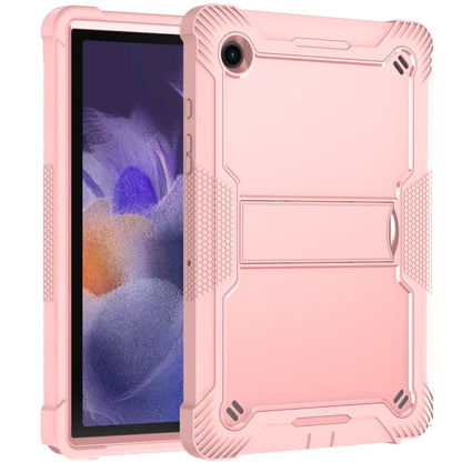 For Samsung Galaxy Tab A8 10.5 2021 Silicone + PC Shockproof Protective Tablet Case with Holder(Rose Gold) by bashfashion