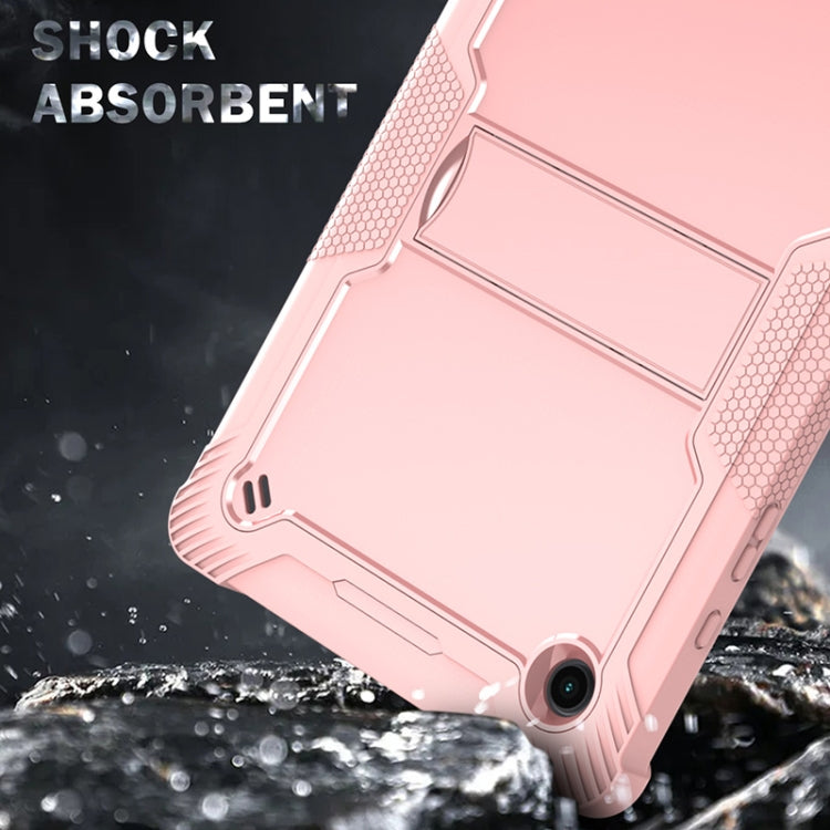 For Samsung Galaxy Tab A8 10.5 2021 Silicone + PC Shockproof Protective Tablet Case with Holder(Rose Gold) by bashfashion