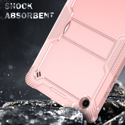 For Samsung Galaxy Tab A8 10.5 2021 Silicone + PC Shockproof Protective Tablet Case with Holder(Rose Gold) by bashfashion