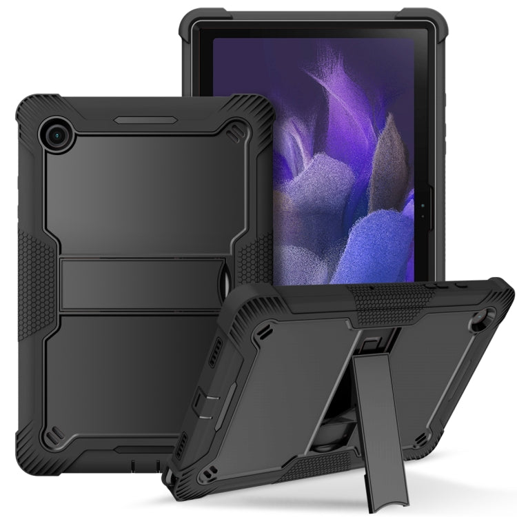 For Samsung Galaxy Tab A8 10.5 2021 Silicone + PC Shockproof Protective Tablet Case with Holder(Black) by bashfashion