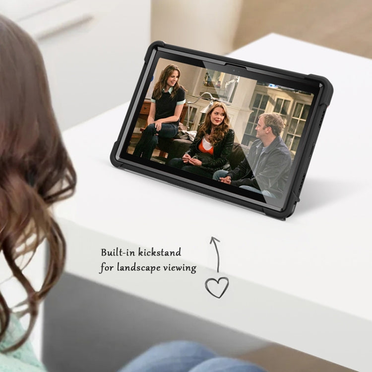 For Samsung Galaxy Tab A8 10.5 2021 Silicone + PC Shockproof Protective Tablet Case with Holder(Black) by bashfashion