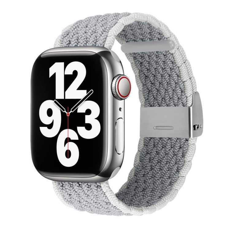 Vertical Texture Braided Watch Band For Apple Watch Ultra 49mm&Watch Ultra 2 49mm / Series 9&8&7 45mm / SE 3&SE 2&6&SE&5&4 44mm / 3&2&1 42mm(Pearl White) by bashfashion