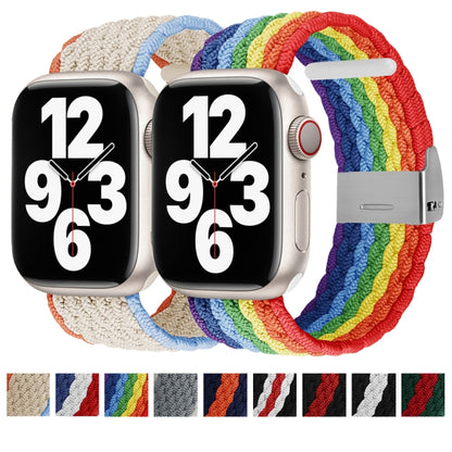 Vertical Texture Braided Watch Band For Apple Watch Ultra 49mm&Watch Ultra 2 49mm / Series 9&8&7 45mm / SE 3&SE 2&6&SE&5&4 44mm / 3&2&1 42mm(Black White) by bashfashion