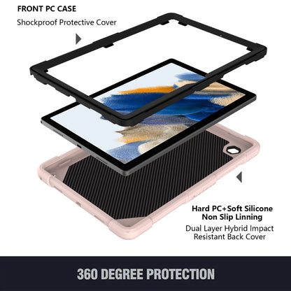 For Samsung Galaxy Tab A8 10.5 2021 Beige PC + Silicone Holder Tablet Case(Rose Pink) by bashfashion